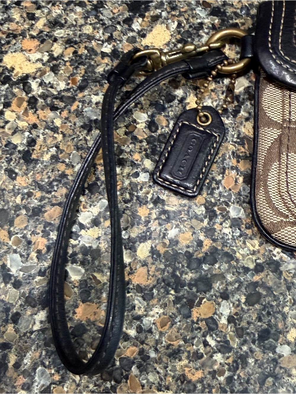 Coach Signature Canvas Wristlet in Brown and Tan - Picture 6 of 8